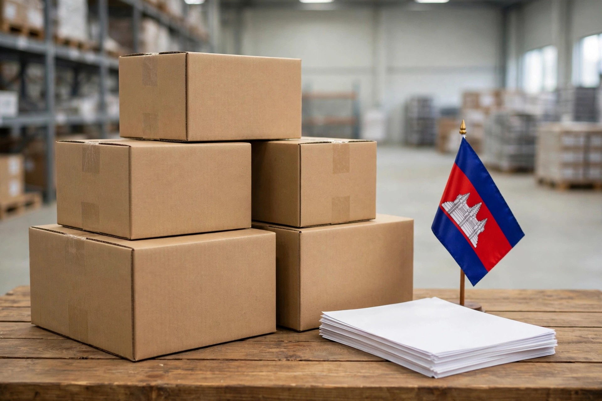 Chuẩn bị thùng carton cho đợt gửi hàng cho người bán online đi Campuchia