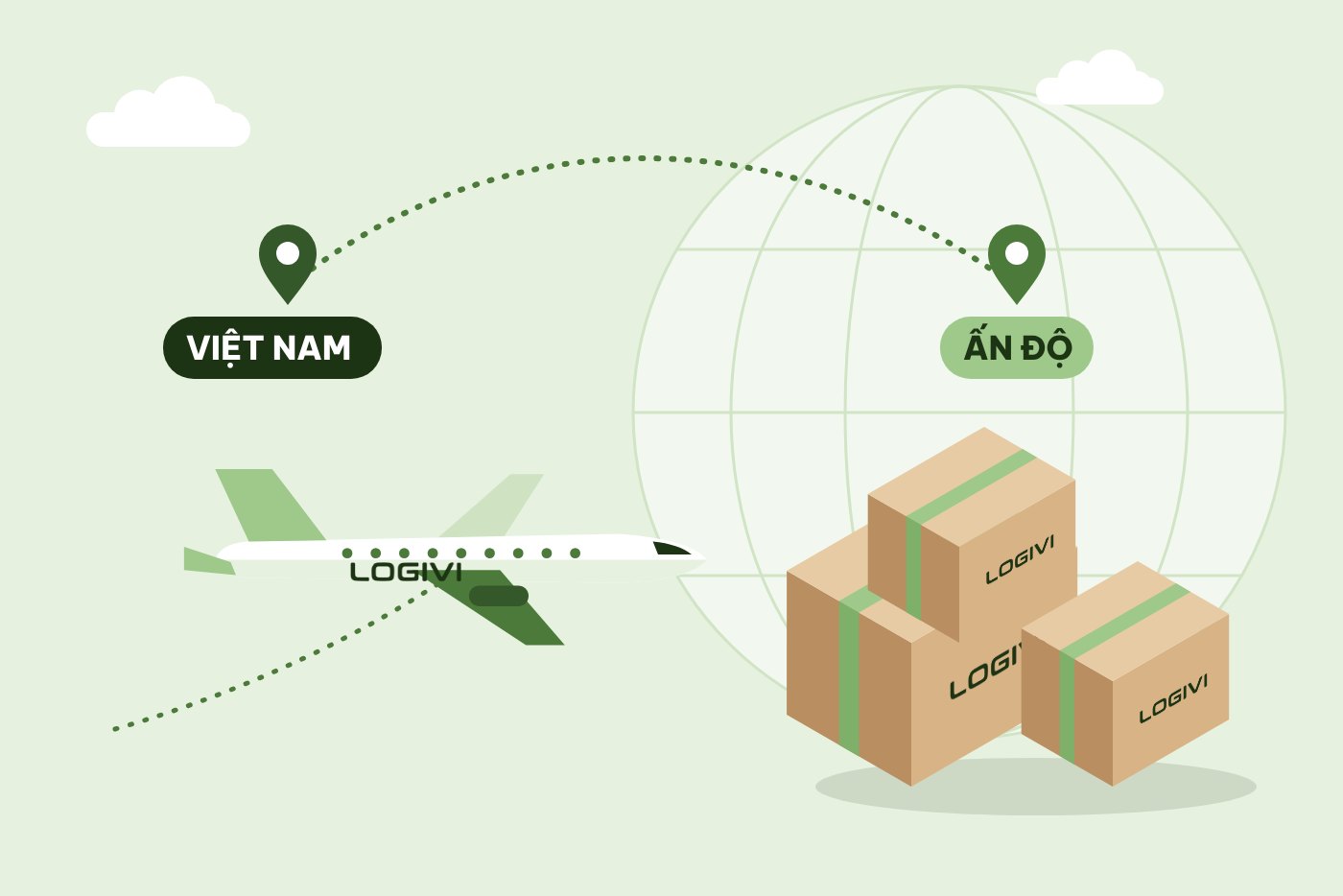 Gửi hàng từ Việt Nam đi Ấn Độ cùng LOGIVI
