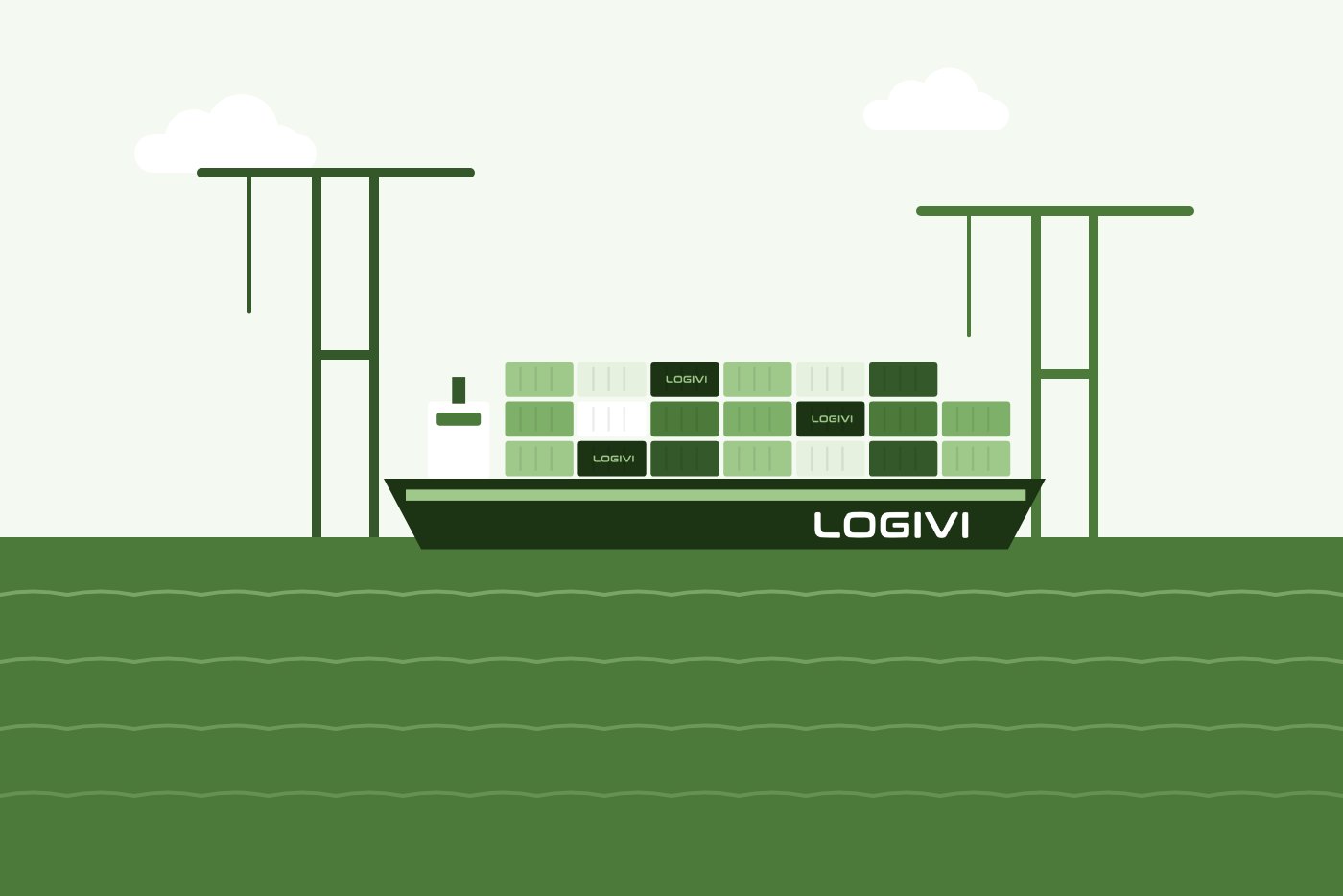 Tàu container LOGIVI tại cảng - gửi hàng quốc tế đường biển